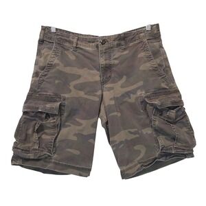 Gap Camo Cargo Shorts Mens 33 Woodland Green Camouflage Military Outdoor Summer